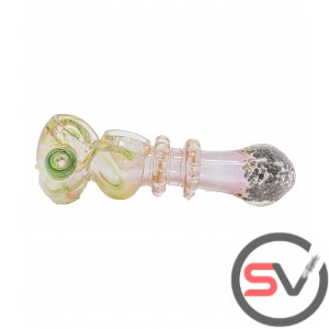 DOUBLE BOWL PINK CORAL HAND PIPE 5inch